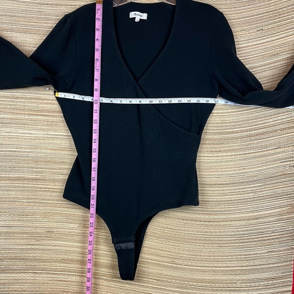 Madewell Wrap Thong Bodysuit in True Black Size L - Picture 12 of 12